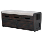 Rustic Storage Bench with 2 Drawers, Hidden Storage Space, and 3 False Drawers at the Top