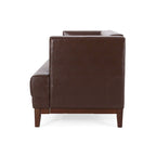 Dark Brown Modern 80.75  Button Tufted 3-Seater Sofa with Wood Legs