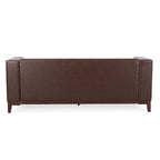 Dark Brown Modern 80.75  Button Tufted 3-Seater Sofa with Wood Legs
