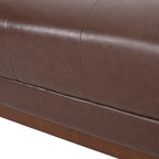 Dark Brown Modern 80.75  Button Tufted 3-Seater Sofa with Wood Legs