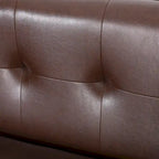Dark Brown Modern 80.75  Button Tufted 3-Seater Sofa with Wood Legs