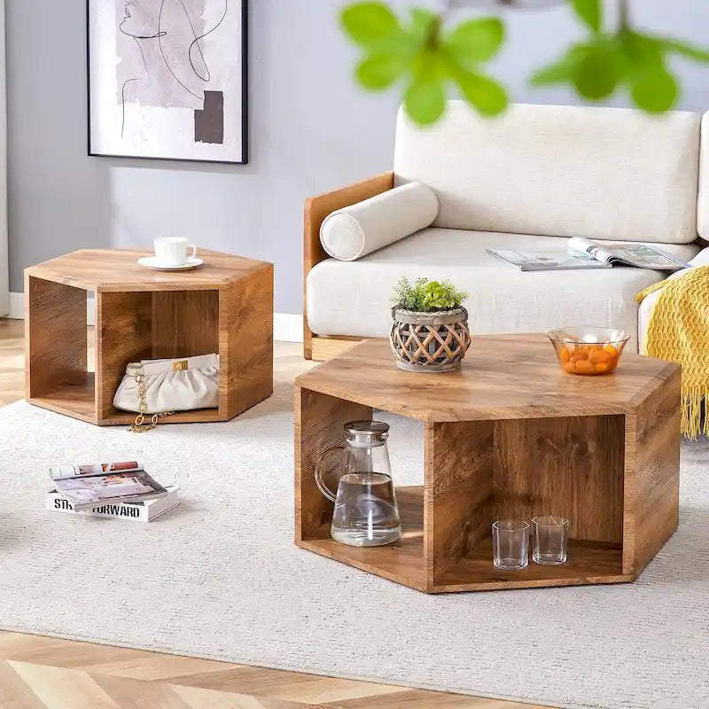 Minimalist patterns hexagonal Coffee Table Set