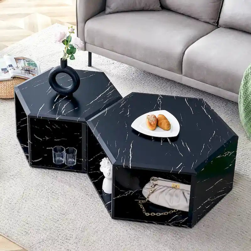 Minimalist patterns hexagonal Coffee Table Set
