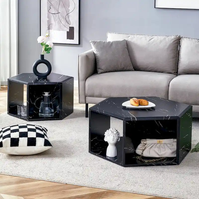 Minimalist patterns hexagonal Coffee Table Set