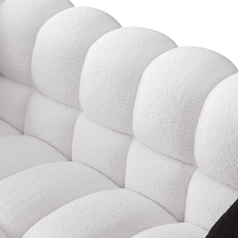 Modern 84.3  Boucle 3-Seater Sofa with Pillows