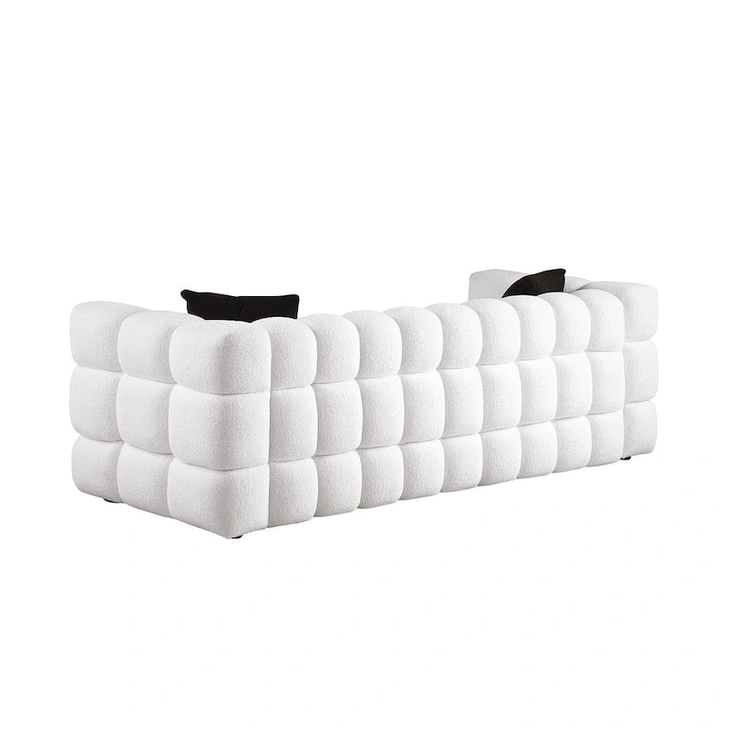 Modern 84.3  Boucle 3-Seater Sofa with Pillows
