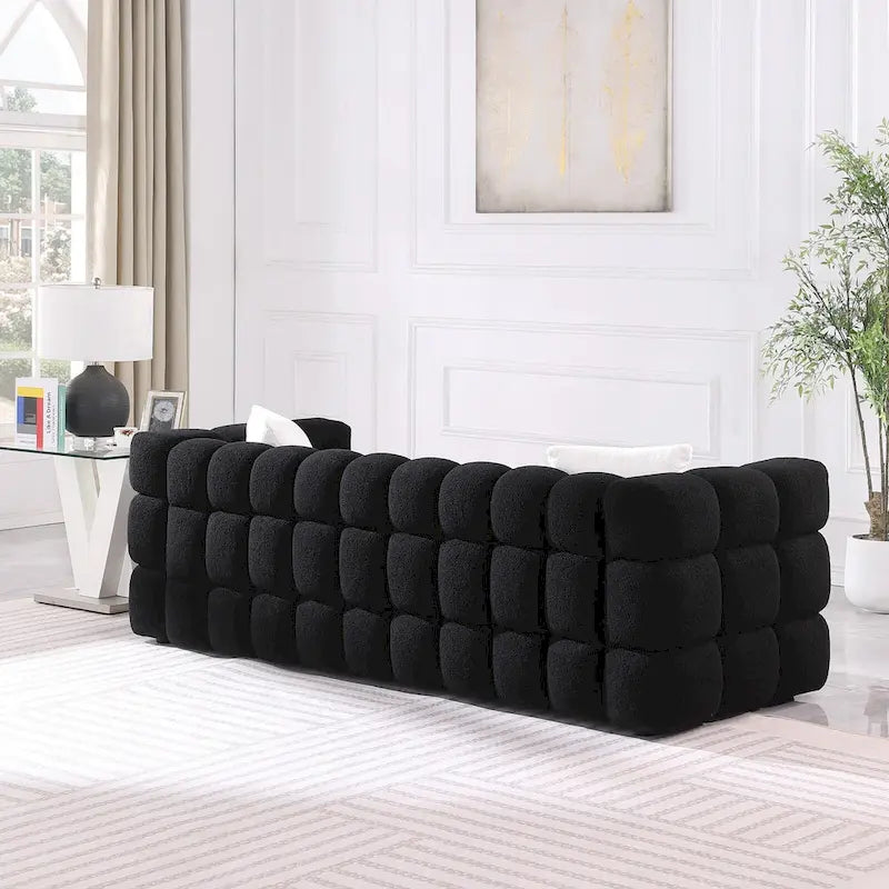 Modern 84.3  Boucle 3-Seater Sofa with Pillows