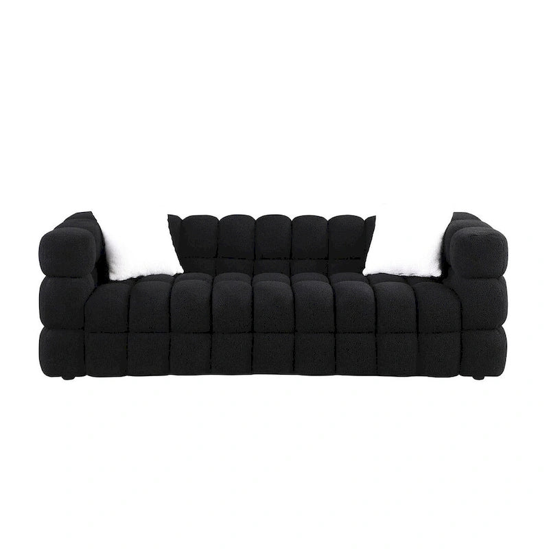 Modern 84.3  Boucle 3-Seater Sofa with Pillows