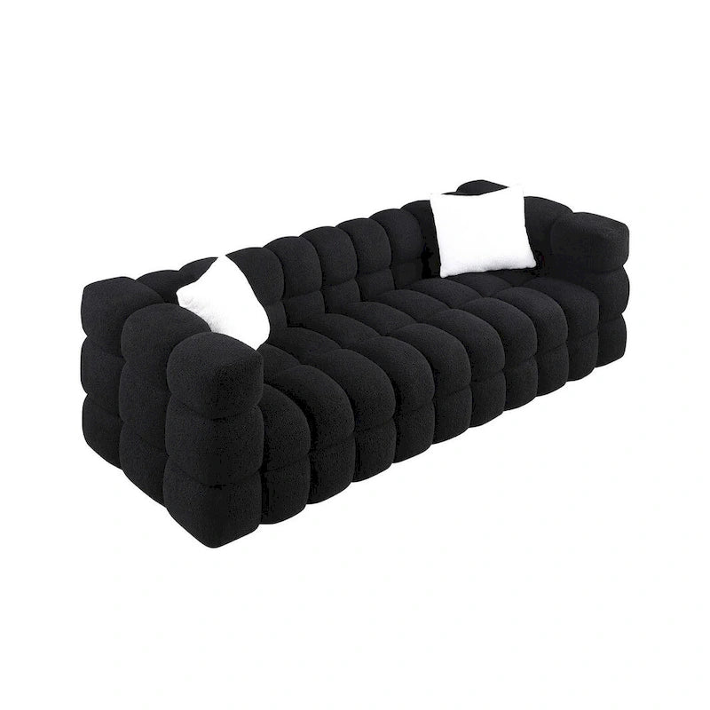 Modern 84.3  Boucle 3-Seater Sofa with Pillows