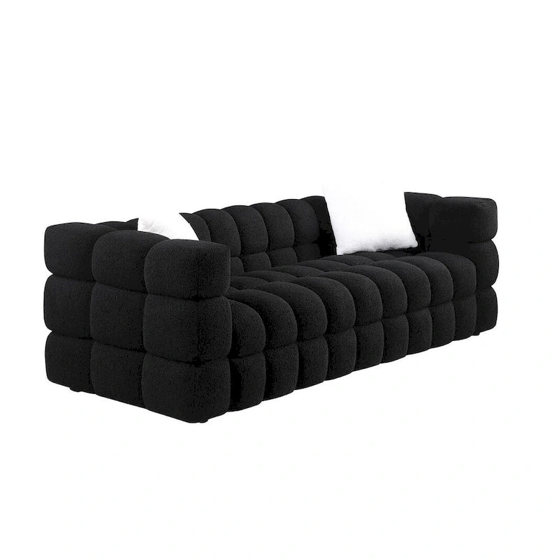 Modern 84.3  Boucle 3-Seater Sofa with Pillows