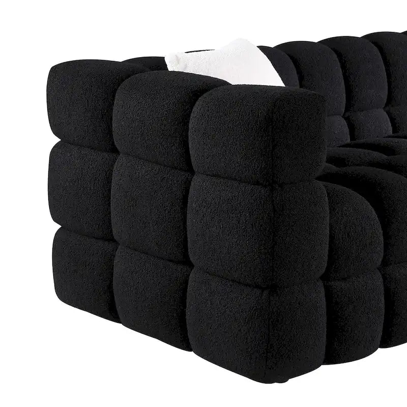 Modern 84.3  Boucle 3-Seater Sofa with Pillows