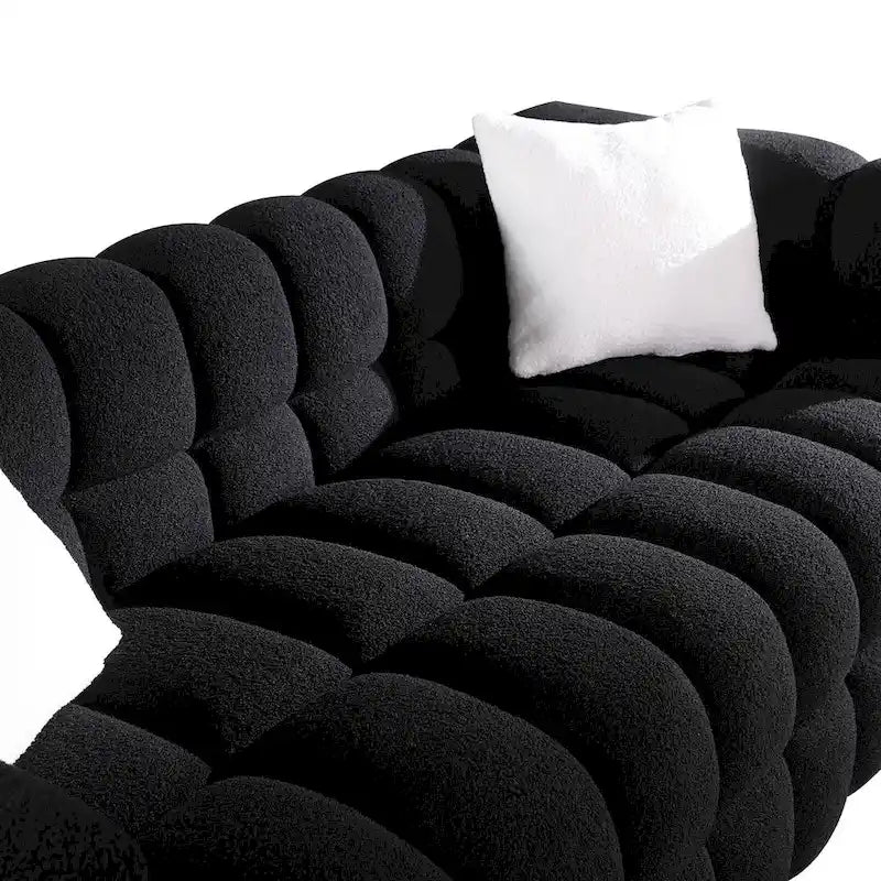 Modern 84.3  Boucle 3-Seater Sofa with Pillows