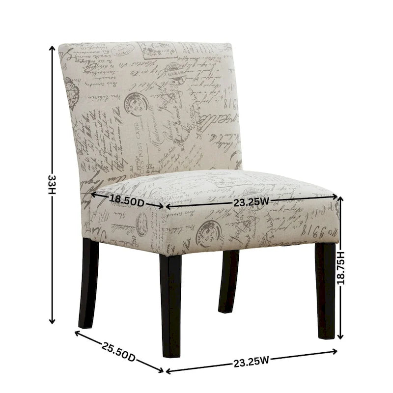 25.5  Upholstered Accent Chair with Wood Legs