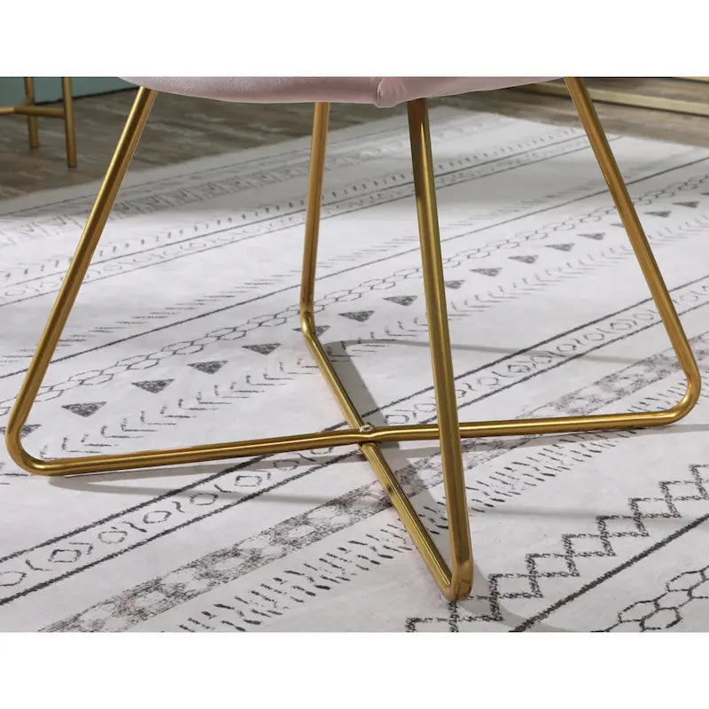 28  Polyester Upholstered Accent Chair with Gold Base