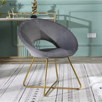 28  Polyester Upholstered Accent Chair with Gold Base