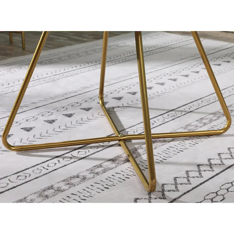 28  Polyester Upholstered Accent Chair with Gold Base