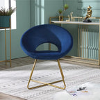 28  Polyester Upholstered Accent Chair with Gold Base