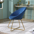 28  Polyester Upholstered Accent Chair with Gold Base