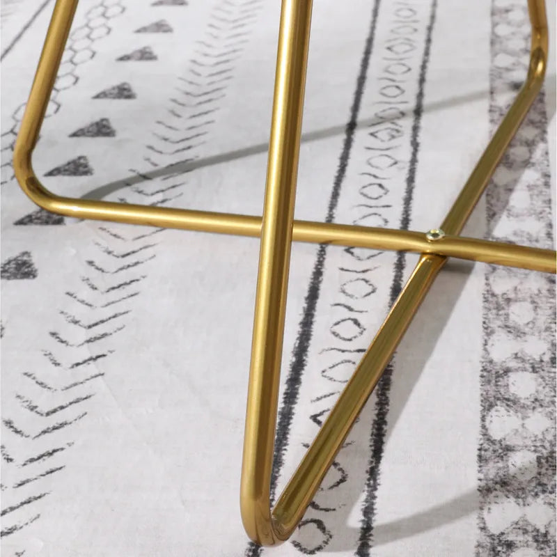 28  Polyester Upholstered Accent Chair with Gold Base