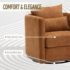 Brown Modern 31.5  Chenille Swivel Accent Chair