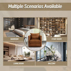 Brown Modern 31.5  Chenille Swivel Accent Chair