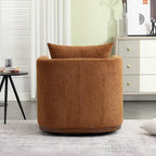 Brown Modern 31.5  Chenille Swivel Accent Chair