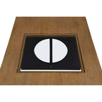 47  Contemporary Wood Rectangular Coffee Table with Clear Tempered Glass Top, Black and Light Espresso Top