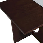 47  Contemporary Wood Rectangular Coffee Table with Clear Tempered Glass Top, Black and Light Espresso Top