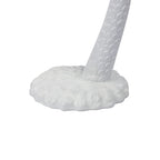 Hedda 24.75  Mid-Century Vintage Glass Top Metal Palm Tree End Table, White, by JONATHAN Y