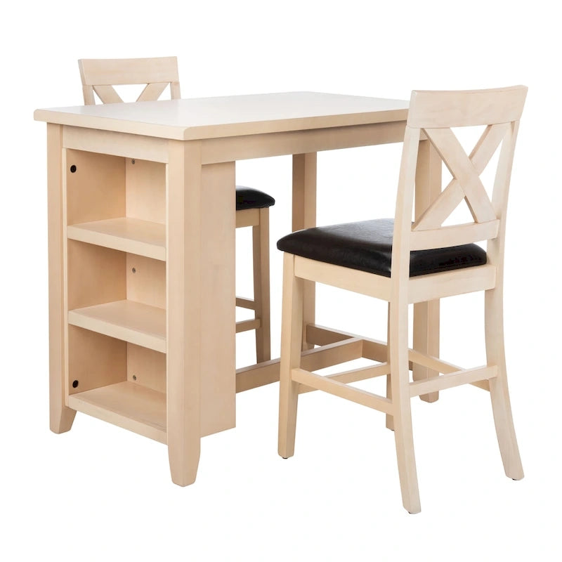 SAFAVIEH Shadya 3-Piece Wood Pub Set - 42  x 24  x 36  - 42Wx24Dx36H