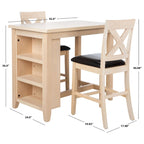 SAFAVIEH Shadya 3-Piece Wood Pub Set - 42  x 24  x 36  - 42Wx24Dx36H