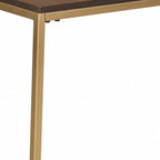 HomeRoots 25  Dark Brown Solid Wood And Steel Frame End Table