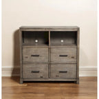 HomeRoots 42  Brown Solid Wood Open Shelving TV Stand - 40  x 41.5  x 18 