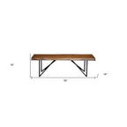 HomeRoots 55  Brown and Black Solid Wood Dining Bench - 55
