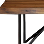 HomeRoots 55  Brown and Black Solid Wood Dining Bench - 55