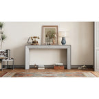Christopher Knight Home - Mirod Elegant Console Table with Fireplace-Inspired Design and Wood Veneer Top