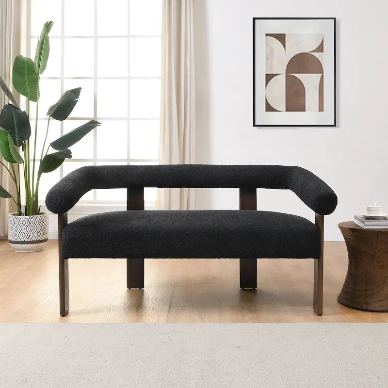 Loft Round armrest loveseat Rubber Wood by Christopher Knight Home