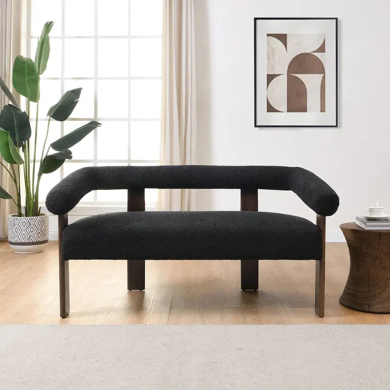 Loft Round armrest loveseat Rubber Wood by Christopher Knight Home