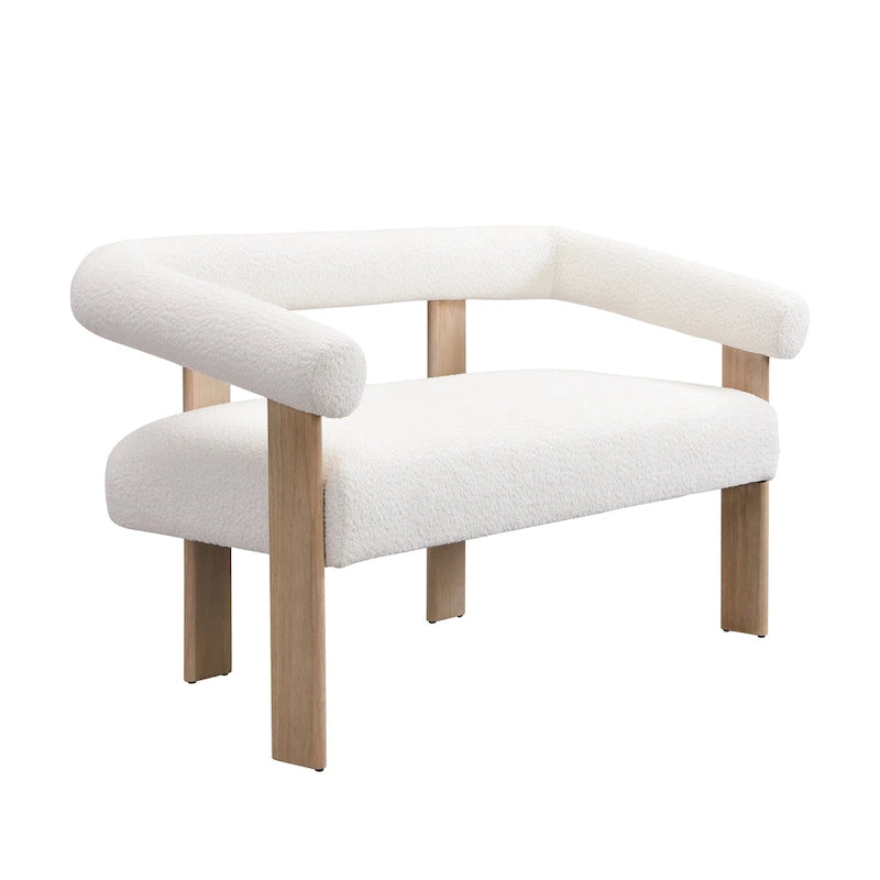 Loft Round armrest loveseat Rubber Wood by Christopher Knight Home