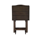 4-Piece Folding Tray Table Set with Stand - 26.5  - Gray