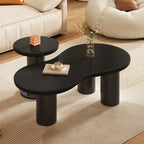 Set of 2 Nesting Cloud Coffee Table with Round Small Side Table