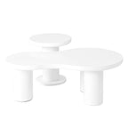 Set of 2 Nesting Cloud Coffee Table with Round Small Side Table