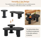 Set of 2 Nesting Cloud Coffee Table with Round Small Side Table