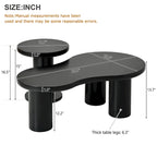 Set of 2 Nesting Cloud Coffee Table with Round Small Side Table