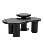 Set of 2 Nesting Cloud Coffee Table with Round Small Side Table