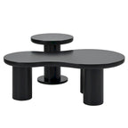 Set of 2 Nesting Cloud Coffee Table with Round Small Side Table