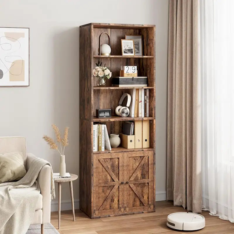 Tall Bookcase with Doors