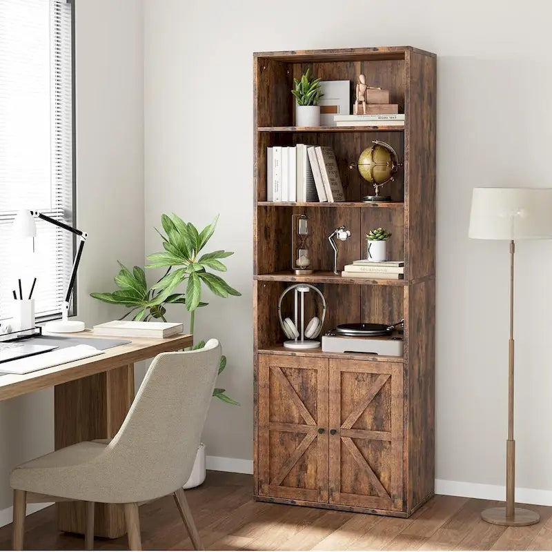 Tall Bookcase with Doors