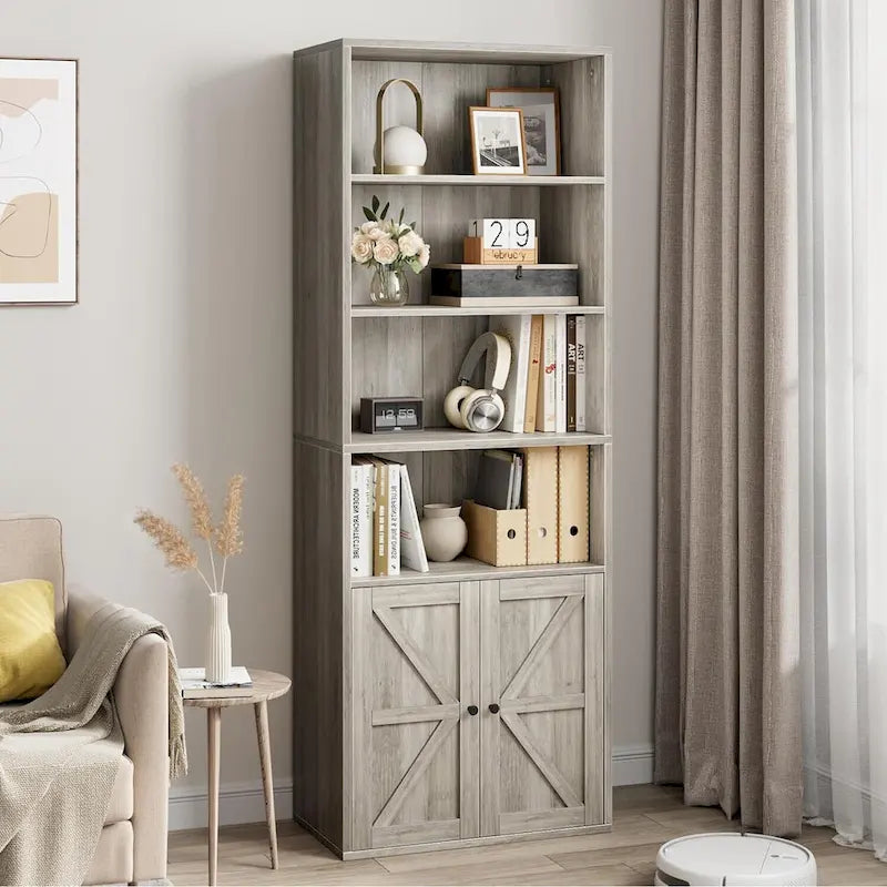 Tall Bookcase with Doors
