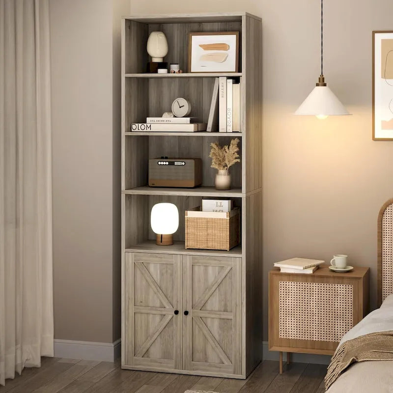 Tall Bookcase with Doors